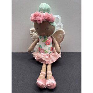 Go By Goldbug Inc. Floral Fairy Doll With Wings & Pink Ballet Slippers Brown Gre